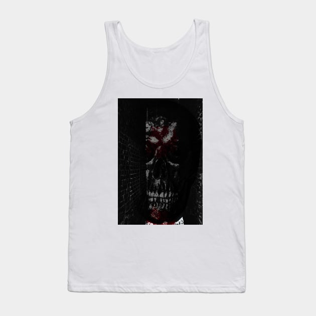 bloodied skull Tank Top by bywhacky